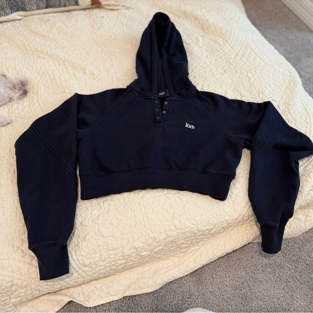 Kith Navy Cropped Hoodie